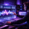Best AI Music Generators 2026 for professional music production in a high-tech studio.