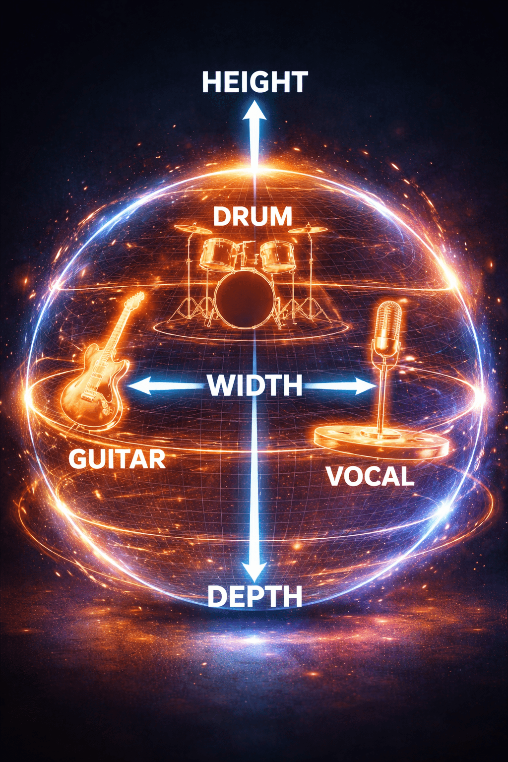 The 3D coordinate system of Pro Spatial Audio Mixing 2026.