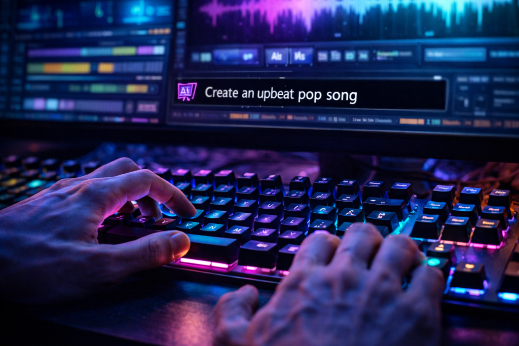 Typing prompts in Suno AI