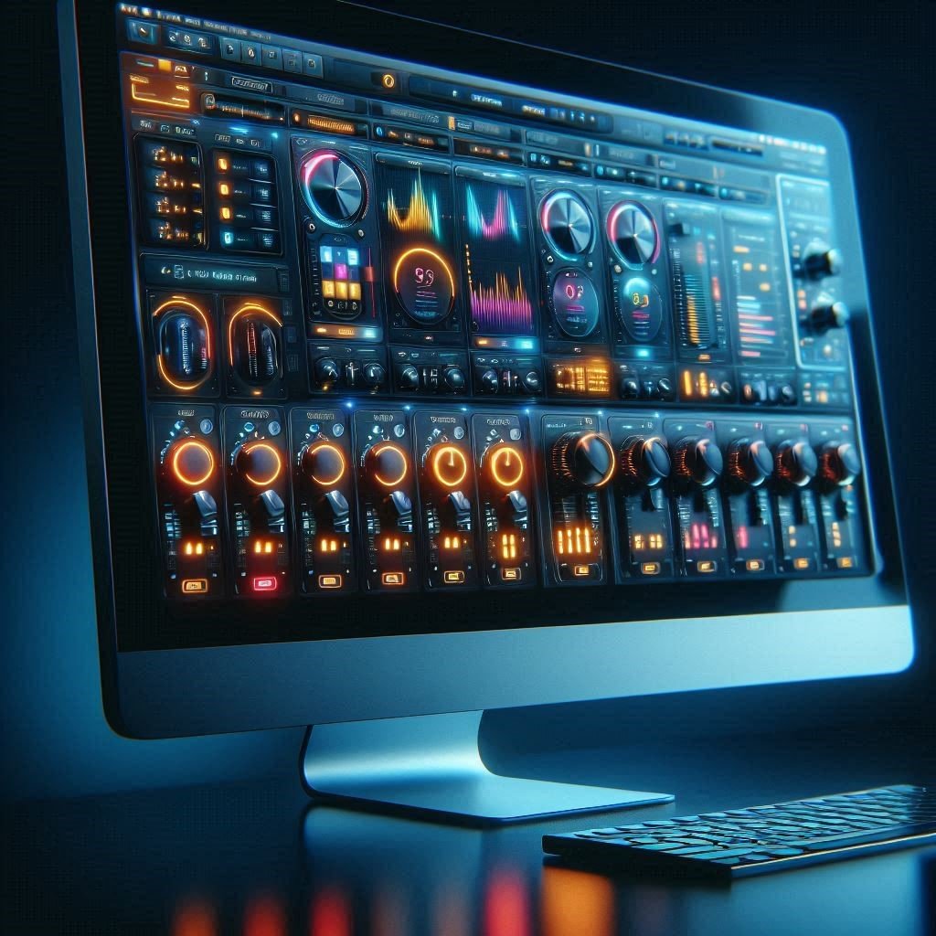 Using professional AI music production plugins for mixing and mastering.