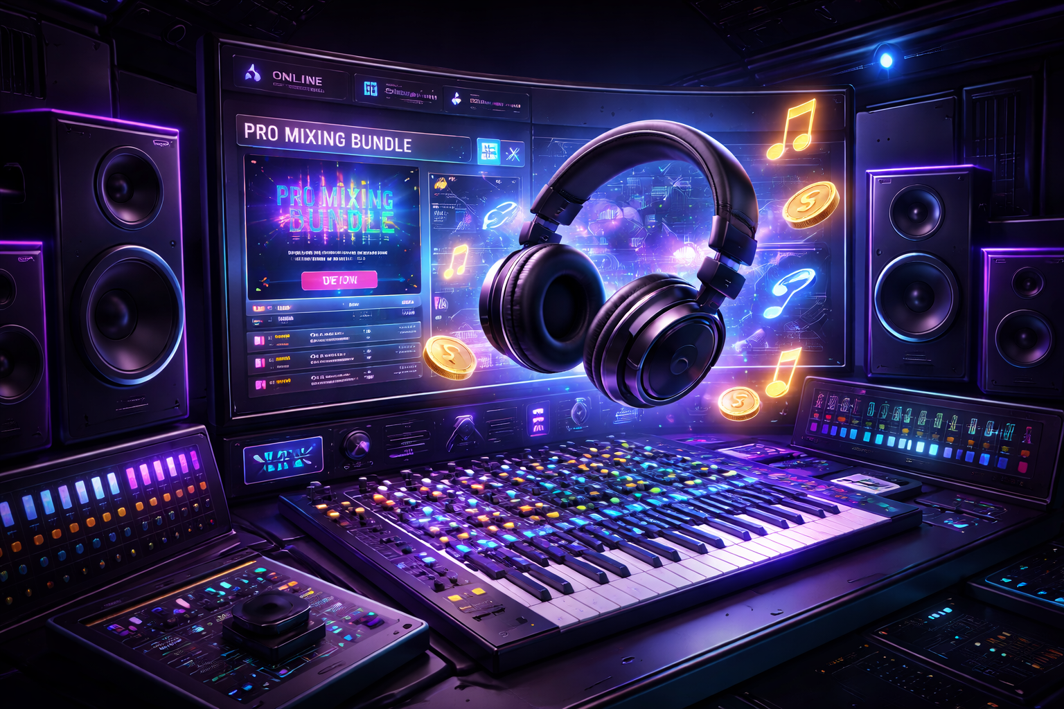 Dashboard for selling high-profit music production digital bundles online.